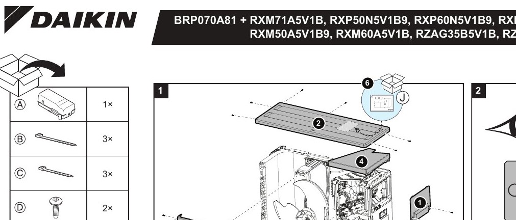 BRP070A81.RXM71A.RXA B8.RXF50D6.RXJ42 50A9.RXM50A9.RXM60A.RXP50 71N9.RZAG B Photo manual 4P807993A (1) — pagina 1